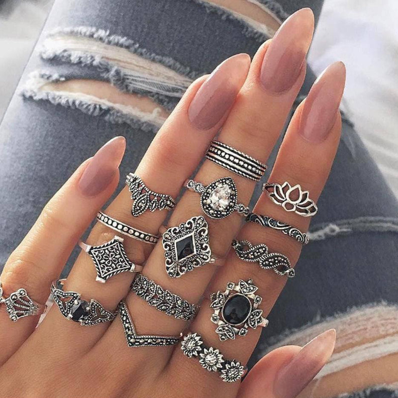 15 Pcs Trendy Rings set For Girls