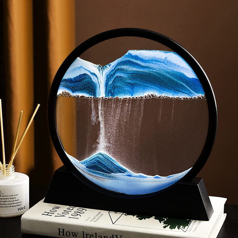 Sandscape Painting Sand Clock Moving Sand Art Hourglass Sand Timer 3D Moving Sand Mountain Lamp