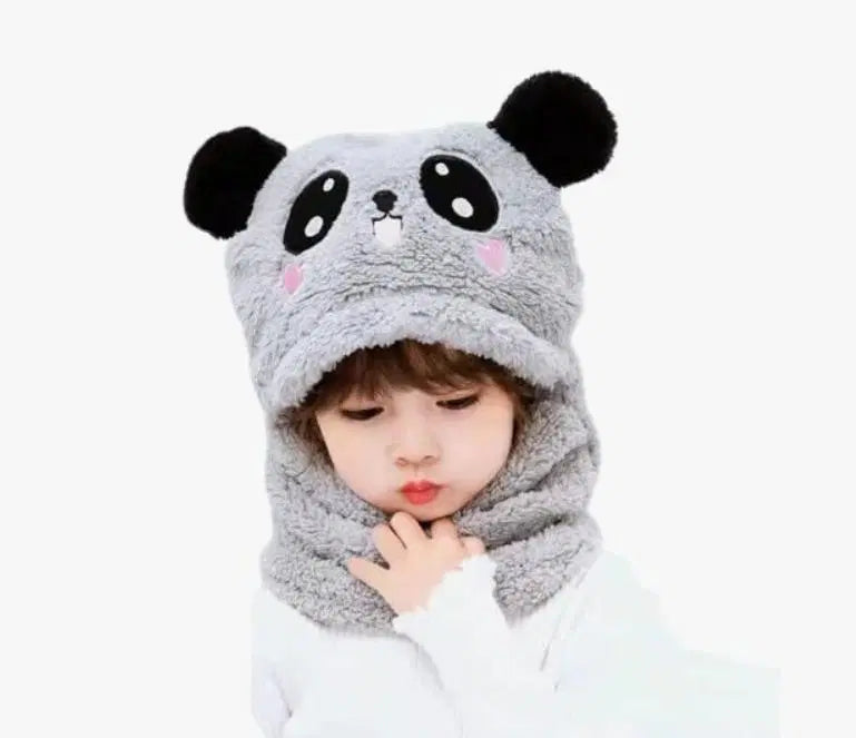 Stylish Kid's Wool Cap with Neck Warmer - 2 Pcs