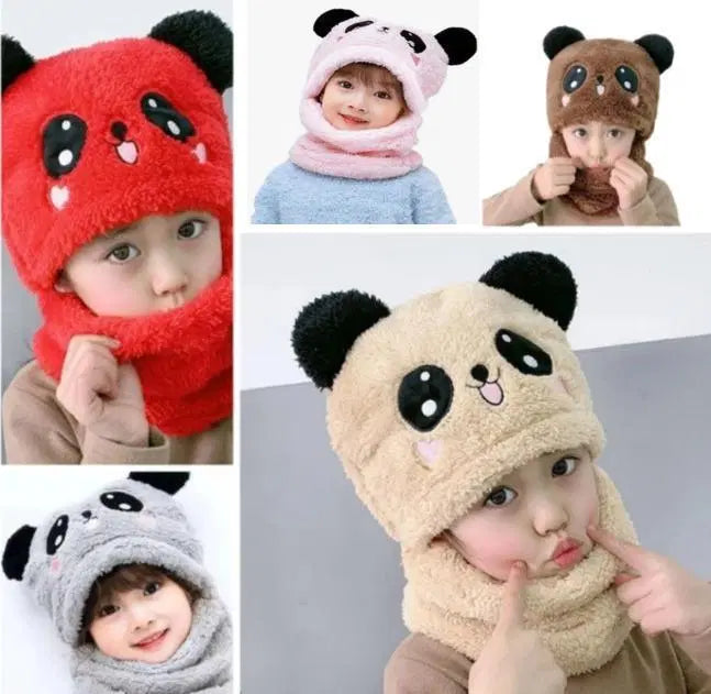 Stylish Kid's Wool Cap with Neck Warmer - 2 Pcs