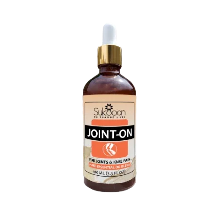 Joint-on essential oil blend helps in reducing  pain, stiffness and swelling. The natural oils work on symptoms of pain in joints, back pain, knee pain.