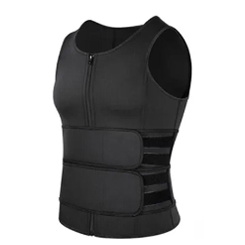 Men Body Shaper Fitness Neoprene Sauna Vest Waist Trainer Double Belt Sweat Shirt Corset Top Abdomen Slimming Shapewear Fat Burn Jacket Hot Shapers